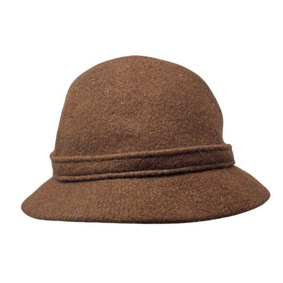 Kangol Design Tweed Wool Brown Fedora Walking Hat Cap 7 1/4 Vtg Retro England - Picture 5 of 8